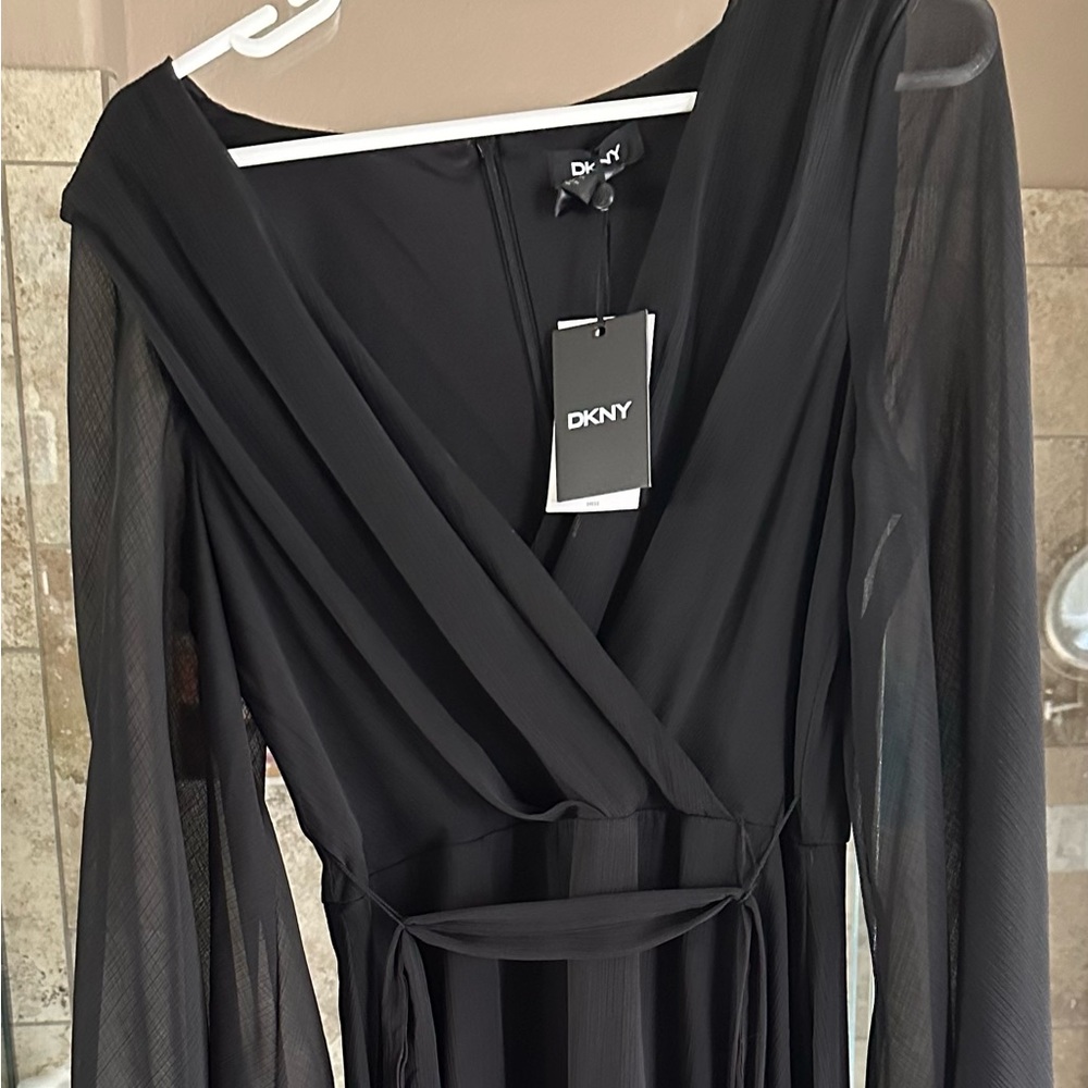 Black Crepe Cocktail Party Dress